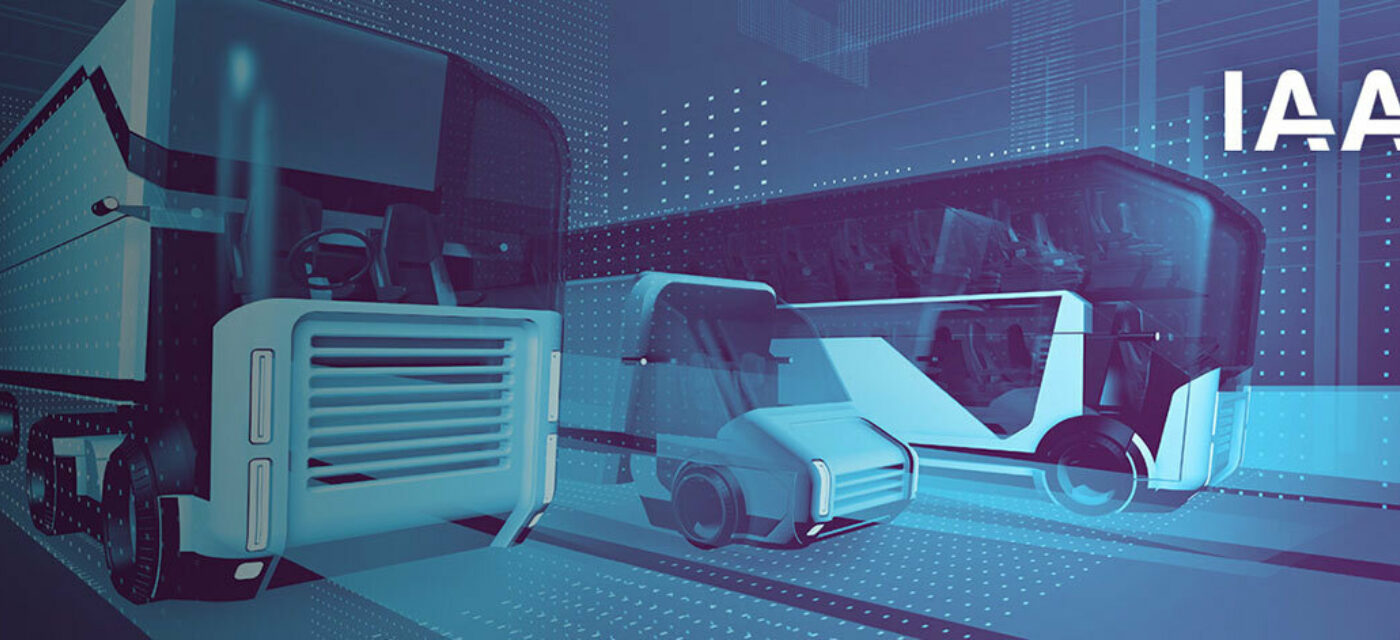 IAA's 2018 Banner featuring renderings of transport technology innovations