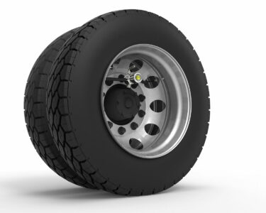 Cat's Eye Tire Pressure Monitoring System installed on a tire rendering