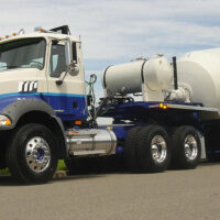 A Mack truck with an Air Link suspension