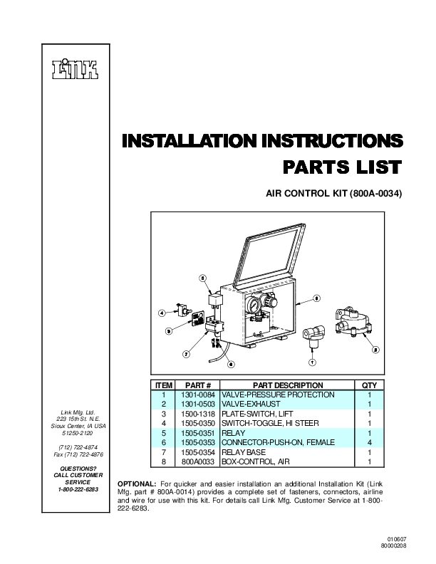 Sealed Air Control Kit document image - page 1