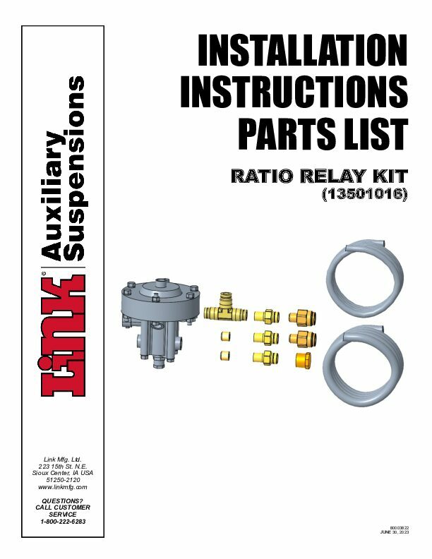 Ratio Relay Valve document image - page 1