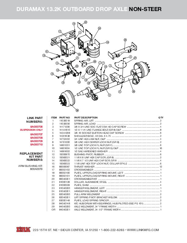 13.2K DuraMax Drop Axle document image - page 1