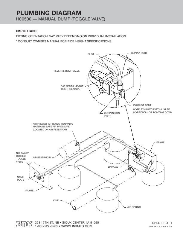 H00500 - Manual Dump [Toggle Valve] document image - page 1