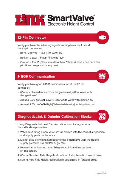 Freightliner Calibration Reference Card document image - page 1