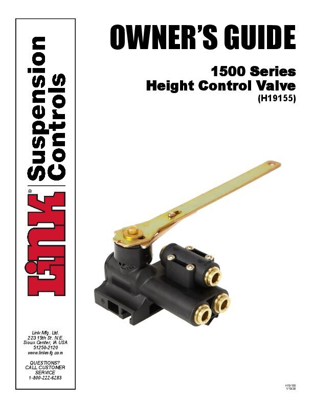 H01500 Dual Valve Adjustment document image - page 1