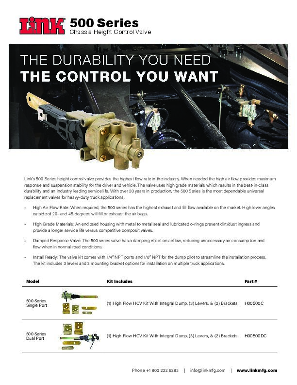 Height Control Valve document image - page 1