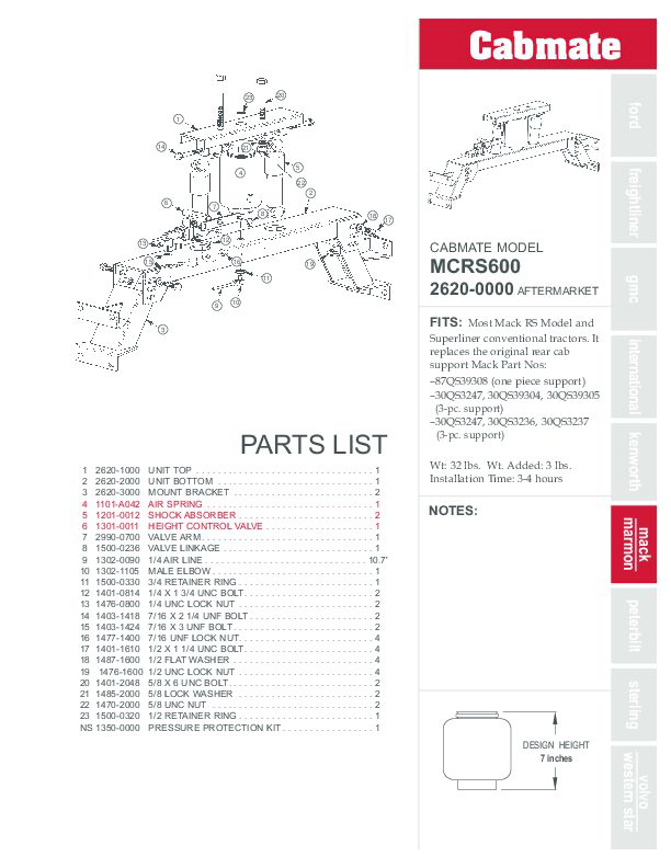 MCRS600 document image - page 1