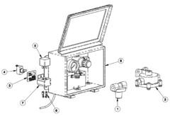 A drawing of the parts included with 800A0034