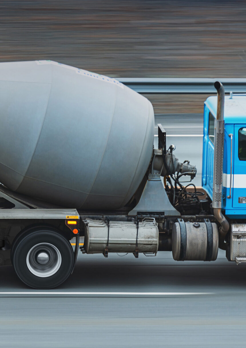 Cement mixer with Air Link chassis suspension