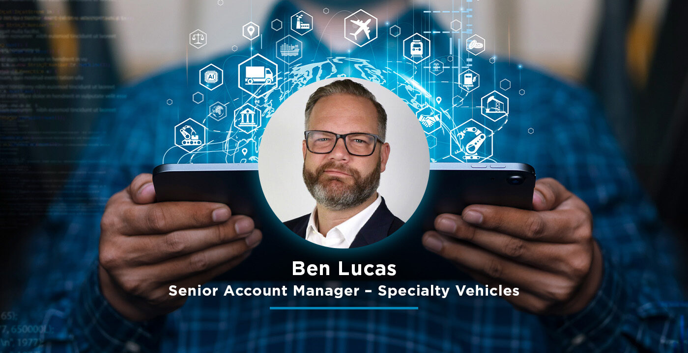 A banner image with a photo of Ben Lucas, with the text "Ben Lucas, Senior Account Manager - Specialty Vehicles" underneath.