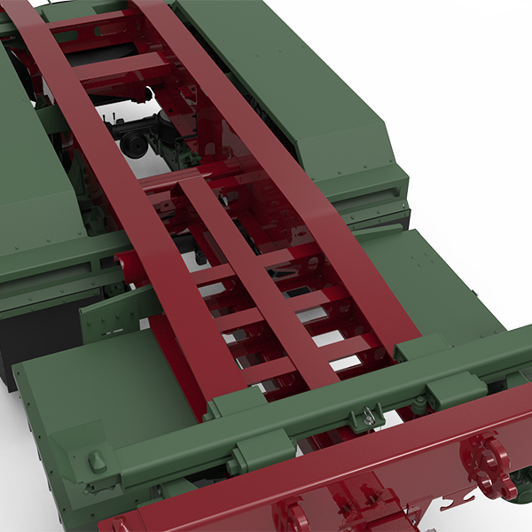 A rendering of the MSVS trailer featuring its high strength steel frame