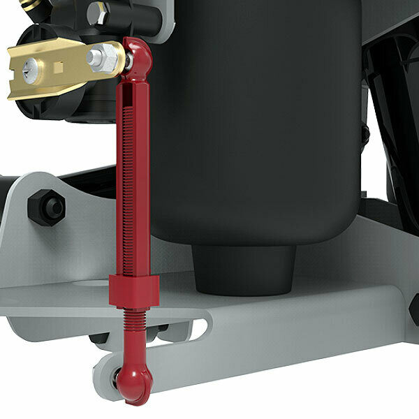 A rendering of the Cabmate with the adjustable height control linkage highlighted in red