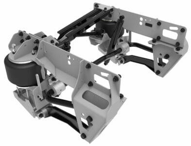 A rendering of the UltraRide chassis suspension