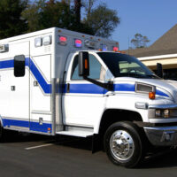 An ambulance equipped with the UltraRide suspension