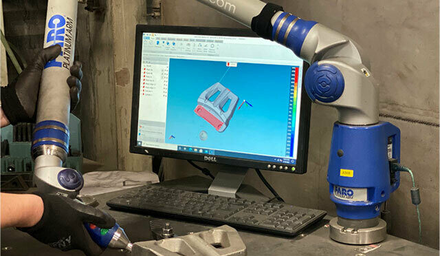 A person using a quality testing machine