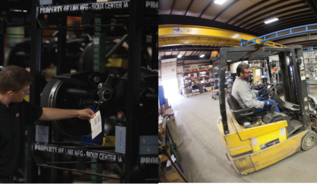 A collage of Link employees working on the manufacturing floor