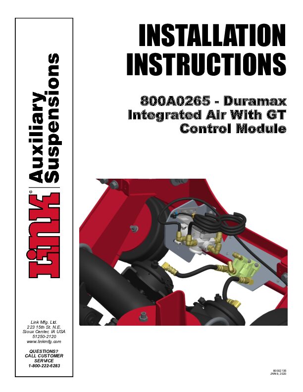 Integrated Electric Over Air GT Control Kit document image - page 1