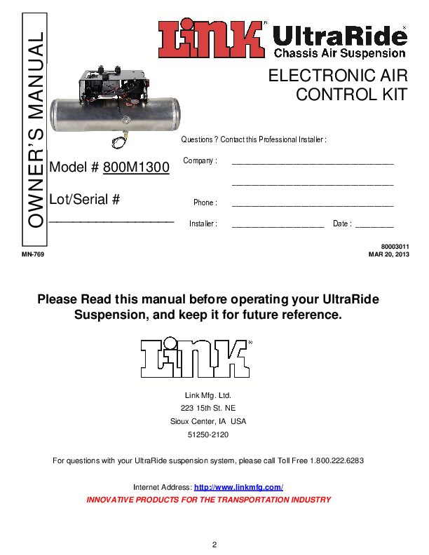 Electronic Air Kit document image - page 1