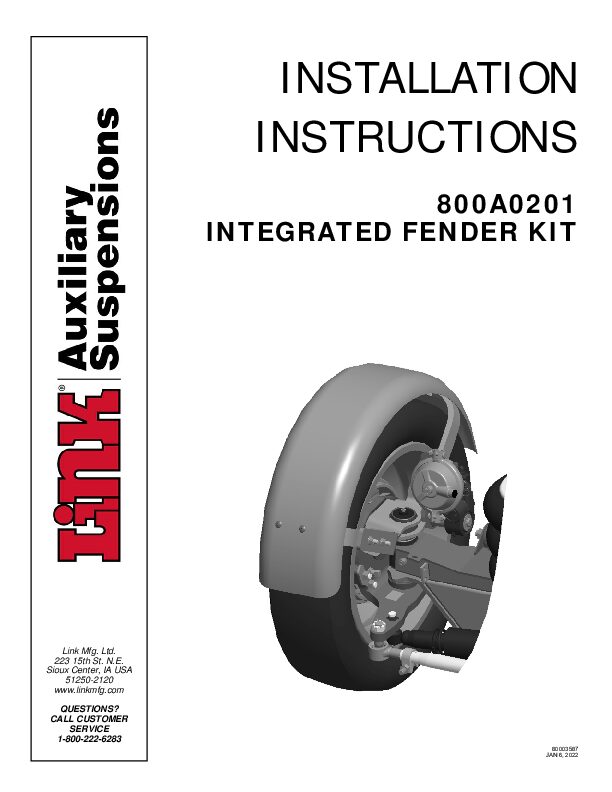 8K & 10K Integrated Fender Kit document image - page 1