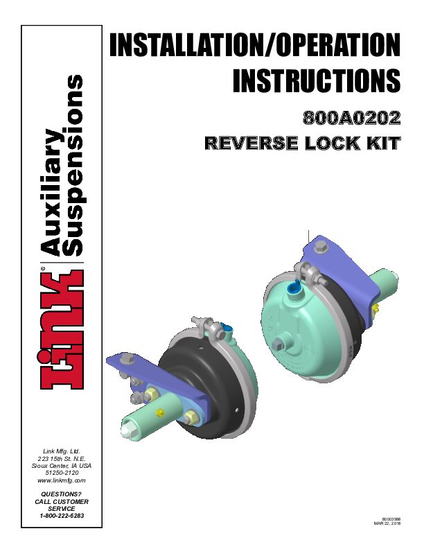 Reverse Lock Kit document image - page 1