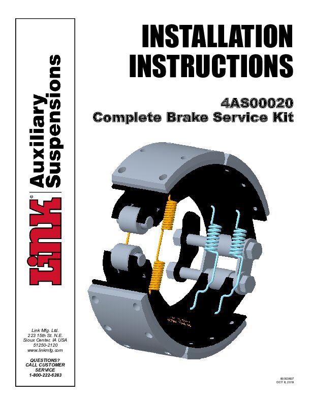 Brake Service Kit document image - page 1